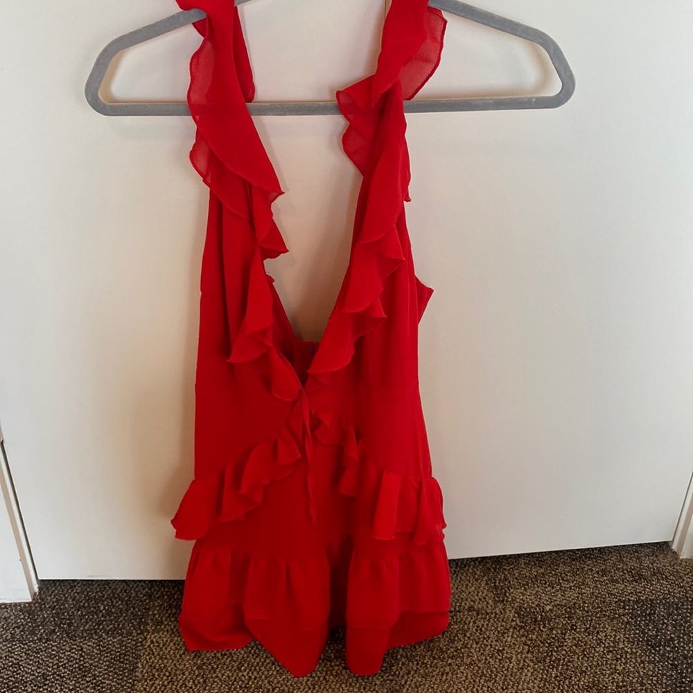 Medium Red Tobi Low Cut Mini Dress